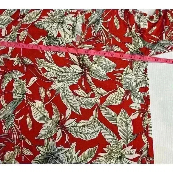 Lascana for Venus Womens XS Red White Floral Cold Shoulder Tunic Flutter Sleeve - Picture 4 of 10